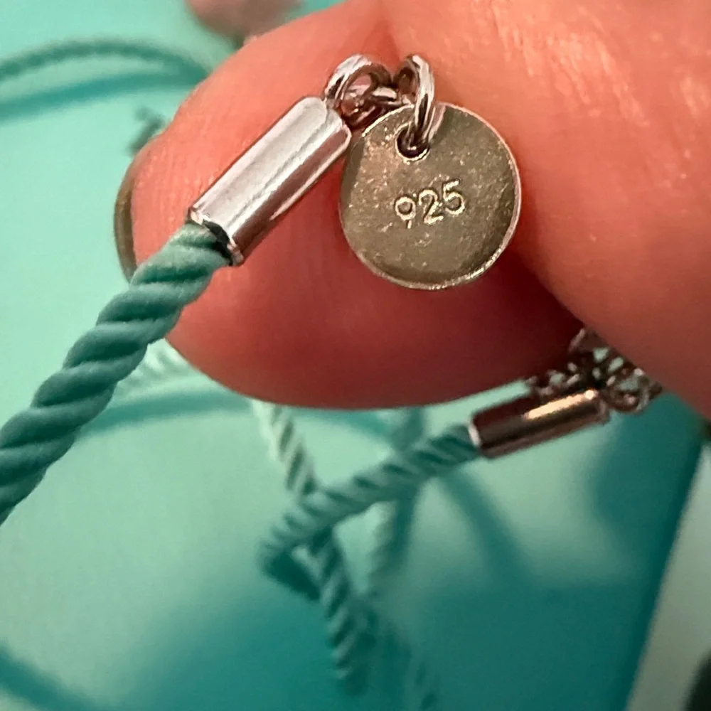 Tiffany & Co. Cupcake Charm Pendant Necklace on Tiffany Silk Cord 16-18”